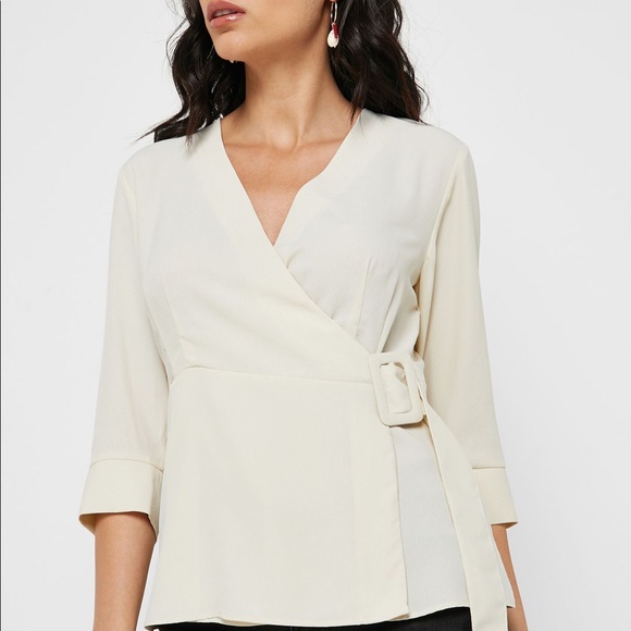 Topshop Buckle Wrap Blouse - Picture 3 of 8